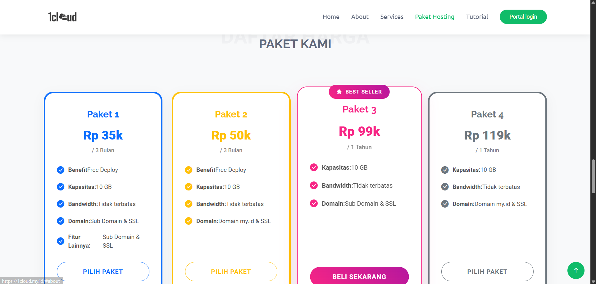 Langkah 1: Pilih Paket